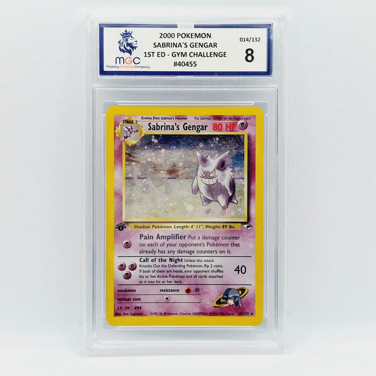 Sabrina's Gengar Gym Heroes 1st Edition Card 14/132 MGC 8